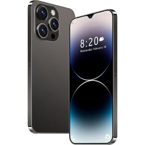 A14Promax غير مؤمن بالهواتف المحمولة 5G Smartphone ، Android 13 الهواتف المحمولة Snapdragon 8gen2 6.8 "شاشة HD 13MP+50MP 6800MAH دعم معرف GPS SIM DUAL SIM (8GB+256GB ، Black)