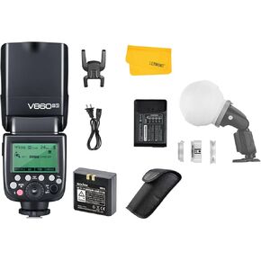 Godox V860II-S Flash for Sony, 2.4G Wireless GN60 TTL 1/8000s HSS Camera Flash Speedlite, External Flash Speedlight with Godox ML-CD15 Diffusion Dome Kit Compatible for Sony DSLR Cameras