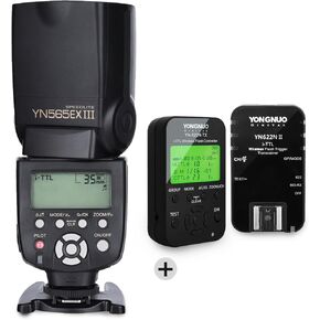 Yongnuo YN565EX III N with YN622N Kit, Flash Speedlite Wireless Slave TTL Manual and Multi Mode HSS, Compatible with D7500 D7200 D7100 D7000 D5600