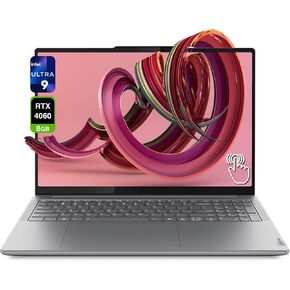 Lenovo Yoga Pro 9i Laptop, Intel Core 9-185H, 32 GB LPDDR5X RAM, 1 TB PCIe SSD, 16" 3.2K Mini LED Touchscreen (3200x2000) Display, Nvidia G-Force RTX 4060, Backlit Keyboard, W11 Home, Luna Grey