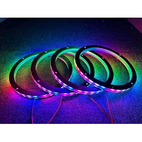 Sando Tech 4PCS 6.5'' Dream Color Chase LED Speaker Rings Spacer Ring Light Kit Car Coxial Lights Multiple Fit for Car Truck Boat Powersport Bluetooth/Remote Ctrl