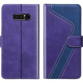 for Samsung Galaxy Note 8 Wallet Case,RFID Blocking Leather Case Credit Card Holder, Flip Folio Magnetic Stand,Shockproof Cover Compatible with Samsung Galaxy Note 8 Phone Case Purple Blue