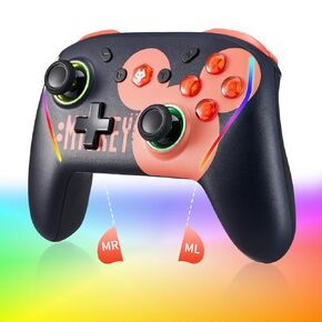 NBCP Wireless Switch Controller for Nintendo Switch/Lite/OLED Controller, Switch Controller with Mouse Touch on Back Buttons, Extra Switch Pro Controller with Wake, Programmable, Turbo Function