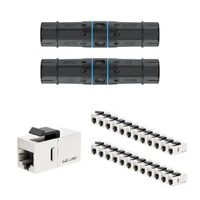 iwillink Waterproof RJ45 coupler, Shielded Female to Female Waterproof Ethernet Coupler, IP68 Ethernet Outdoor LAN Cable Connector for Cat7 Ethernet cable, (2 Pack) and CAT7 Coupler RJ45 Keystone
