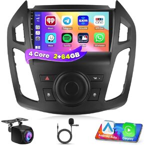2+64G Screen for Ford Transit Connect 2014 2015 2016 CarPlay Stereo Android 13 Car Radio 9 Inch Touchscreen Android Auto Backup Camera GPS FM RDS DSP 26UI