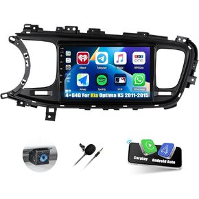 [4+64G] Android 13 Car Stereo for Kia Optima K5 2011-2015 with Wireless Carplay&Android Auto,9 Inch Car Radio with Mirror Link Bluetooth FM/RDS WiFi GPS EQ DSP SWC Dual USB+AHD Backup Camera