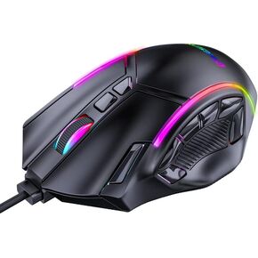 12-Key Wired Gaming Mouse, 12800dpi, with Backlight, Macro definable Key Functions, Suitable for Laptop Desktop Computers