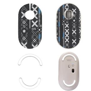 Mouse Grip Tape for Logitech Pebble M350, Rounded Curved Edges Mouse Feet Skates,Self-Adhesive PreCut Sweat-Resistant Professional Mice Upgrade Kit(Foot pad + Black Mouse Grip Tape)