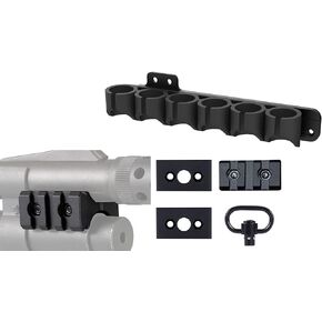Monstrum Side Saddle Shotgun Shell Holder | Compatible with Maverick 88/Mossberg 500/590/Shockwave Series Shotguns Shotgun Accessory Mount | Sling + Picatinny | Bundle