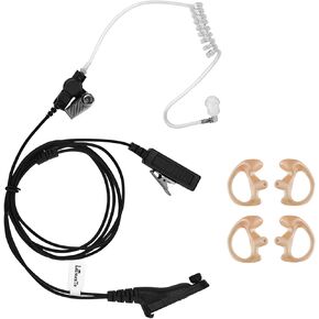 XPR 7550 XPR 7550e APX 6000 APX 4000 Earpiece Headset for Motorola Radio with Acoustic Tube and PTT Mic with 2 Pairs Medium Earmold