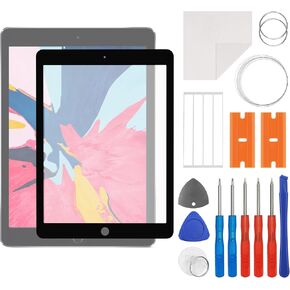 New Front Screen Glass Outer Panel Lens Replacement Compatible with iPad air 2 with OCA Upgraded Repair Kit- No LCD Screen and Touch Digitizer