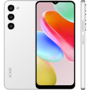 KXD A09 Smartphone | 2024 | 6.56-Inch Screen Cell Phone | 4000 mAh Battery | 8/128GB | Android 12 Unlocked Mobile Phone | 13 MP + 8MP Main/Front Camera | US Version | White