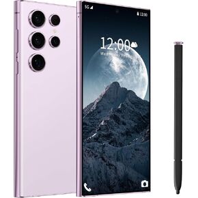 I24 Ultra 5G Unlocked Phones, Built in Pen, Smartphone Battery 6800mAh 6.8" HD Screen Unlocked Cell Phone, 6+256GB Android13 with 128G Memory Card, Face ID/Fingerprint Lock/GPS (Purple)