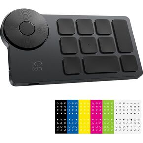 XPPen Mini Keydial ACK05 Wireless Shortcut Keyboard Bluetooth Programmable Express Remote Control & XPPen Shortcuts Stickers