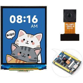 لوحة تطوير عرض ESP32-S3 2INCH ، شاشة IPS 240 × 320 بكسل ، معالج ثنائي النواة 32 بت ، يدعم W-I-F-I & Blue-Too-Th ، ESP32 مع Display ، مع وحدة كاميرا OV5640 5MP