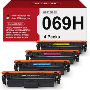 069H 069 High Capacity Toner Cartridge 4-Pack (with Chip) Compatible Replacement for Canon 069H Works for Canon Color ImageCLASS LBP674C MF750C Series MF753Cdw MF751Cdw LBP674Cdw Printer