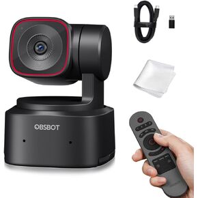 OBSBOT Tiny 2 Lite+ Tiny Smart Remote 2 Controller,AI-Powered 4K UHD PTZ Webcam,W Tripod,1/2" CMOS Sensor 4X Digital Zoom AI Auto Tracking, Zoom Gesture Control 2.0,LiveStream for Game/Meeting
