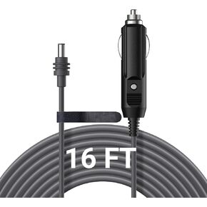 كابل محول سيارة Mini Starlink 16ft/5m ، مقاوم للماء 18Awg Starlink Mini Careette Lighter Cable ، إمدادات محول السيارة 12V-24V للشاحنات والحافلات والسفن
