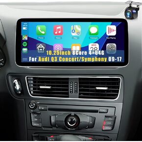10.25 inch Car Stereo for Audi Q5 Concert/Symphony 2009-2017 【8Core4+64G】 Wireless Carplay Android Auto,IPS 1920 * 720P,Android13/GPS/WiFi/EQ DSP/59UI/Bluetooth5.0/FM/SWC/Backup Camera