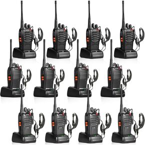 777S and 888s，666s walkie talkies Long Range for Adults Rechargeable with Earpieces and Li-ion Battery,Two Way radios has VOX/TOT/Emergency Alarm/Battery Low Alert/Flashlight/Scan Function（12 Pa