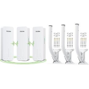 Gigabit WiFi Bridge and Universal Wall Mounting/Pole Mount Bracket,Pole Mount for Antenna, Wireless Bridge, AP, Access Point Client Bridge CPE, Outdoor Antenna Mounting Pole Bracket