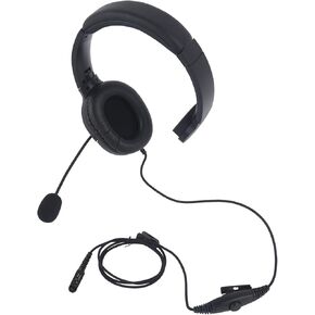 Single Side Over The Ear Head Headset VOX Ptt Radio Earpiece Boom Mic Microphone Headphone for HYT Hytera HP602 HP682 PD602 PD602i PD662 PD662i PD682i Walkie Talkie(Wired,Black)
