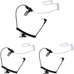 3.5mm Listen Only Earpiece with Acoustic Tube,Receive Only Surveillance Headset for Motorola Baofeng Icom Radio Speaker Mics(3 Pack)