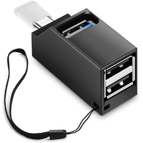USB C Hub, Type-C to USB Adapter, 3 Port USB C to USB Hub with USB 3.0, USB C Splitter for MacBook Pro/Air, iPad Pro, Chromebook, XPS and More (Black)