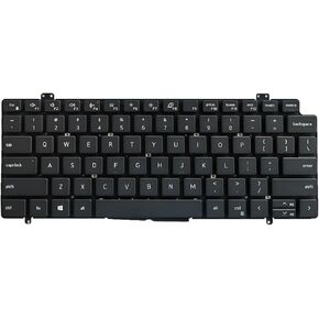 Replacement Laptop Keyboard Backlight for DELL Latitude 7410, 7410 2in 1 US Layout Black