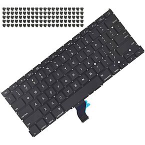 New US Keyboard with Flex Cable + Screw Kit 661-8154 661-02361 818-4278 Replacement for MacBook Pro 13" Retina A1502 (Late 2013- Early 2015) EMC 2678 2875 2835 Keyboard US Layout