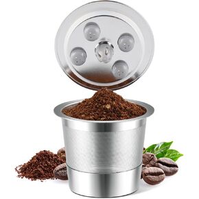 الكؤوس K غير القابلة لإعادة الاستخدام من الفولاذ المقاوم للصدأ لـ K Eurig Supreme & Supreme Plus ، Cups K Cups Five Holed Universal K-Eurig القابلة لإعادة ملء القهوة (حزمة واحدة) in Kuwait