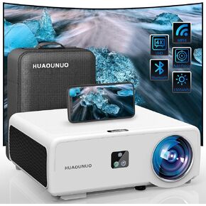 [1500ANSI & Auto Focus/Keystone & DoIby Audio]Smart 4K Projector with 5G WIFI & Bluetooth.Home Outdoor Movie Projector HDR10+,500"Display,50%Zoom,PPT,ARC.Projector 4K+Compatible w/TV Stick,iOS,Android