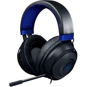 Razer Kraken Gaming Headset: Lightweight Aluminum Frame - Retractable Noise Isolating Microphone - For PC, PS4, Nintendo Switch - 3.5 mm Headphone Jack - Classic Black/Blue (Renewed)