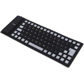USB Foldable Silicone Keyboard, 85 Keys Colorful Wired Waterproof Rollup Keyboard, Silent Typing Soft Touch Keyboard, Portable Flexible Keyboard for PC Laptop (#4)