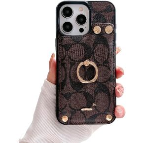 Designer Wallet Case for iPhone 14 Pro Max للنساء ， Case Monogram Case الفاخرة PU Leather Protection مع CASH CART CARD CORVER