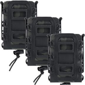 Fast Mag Pouch, 5.56/7.62mm Molle Magazine Pouches Carrier for Rifle, Pistol, Ak, M4, Ar15 and Outdoor Tactical Game, 3 Pack