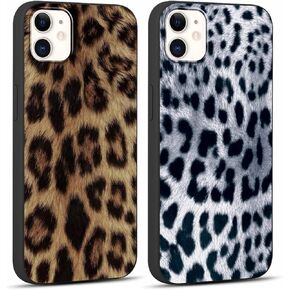 2 حزمة لطيف cheetah طباعة ل Apple iPhone 13/14 6.1 "علبة الهاتف ، وتصميم نمط الفهد الفاخرة الحالات SILICONE SILICONE SLIS