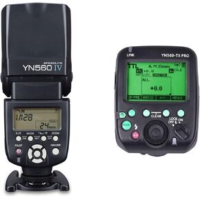 YONGNUO YN560 IV with YN560TX PRO C Wireless Flash Speedlite Master + Slave Flash + Built-in Trigger System for Canon Digital Cameras