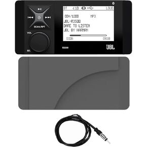 JBL 4 "LCD Display Bluetooth Marine Yacht AM/FM AUX/USB Digital Media Stereo Receiver مع غطاء استريو واقعي ، 22" هوائي راديو سلكي