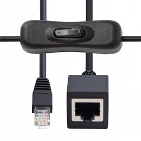 cablecc RJ45 Extension Cable with 304 Singal Switch On/Off CAT6 8P8C STP UTP Male to Female LAN Ethernet Network Patch Cord 60cm