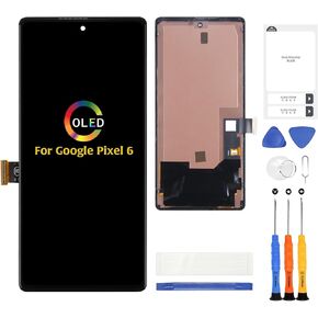 A-Mind OLED لـ Google Pixel 6 6.4 "استبدال الشاشة مع إطار (نقل كبل البصمة المطلوب) مجموعة العرض مع أدوات إصلاح الرقم اللمس مجموعة GB7N6 G9S9B16 G9S9B GR1YH