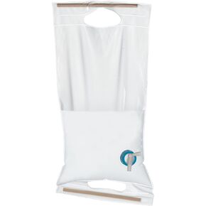 ust 10L Roll-Up Collapsible Water Carrier with Wooden Handles and BPA Free, Transparent Construction for Drinking, Bathing, Camping, Hiking and Outdoor Survival, White (20-02131-10)