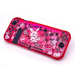 BUNBOO Protective Slim Case for Nintendo Switch OLED, Dockable Hard Shell for Switch OLED .Ergonomic Grip Cover for Joycon.Devil Rabbit (OLED switch)