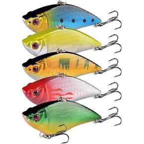 Lipless Crankbait Fishing Lures for Trout Multi Jointed Swimbaits Slow Sinking Bionic Swimming Lures Freshwater Saltwater Lifelike Fishing Lure - 5PCS (2.76in/0.57oz)