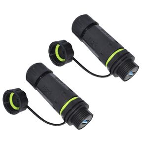 Waterproof Panel USB Connector with Shield, Waterproof IP68 USB 3.0 Panel Mount Connector, Female to Female, with Shield Extension Adapter, YPM20 2 PCS Pack