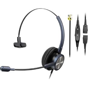 Phone Headset with Microphone Noise Cancelling, Corded RJ9 Telephone Headset with Volume Control for Cisco 8841, 8845, 8851, 8865, 7821, 7861, 7975G, 7985G, 8811, 8851, 8861, 9951 etc