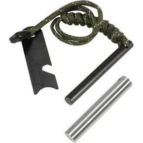 Fire Starter Survival Tool Kit - Ferro Rod with Multifunction Striker and Umbrella Rope, Magnesium Fire Starter Rods, Emergency Igniter for Survival, Emergency Sparks, Outdoor Camping Hiking