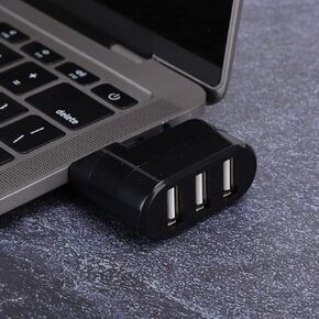 3-Port Hub USB Hub محطة لرسو الطابعات (أسود)