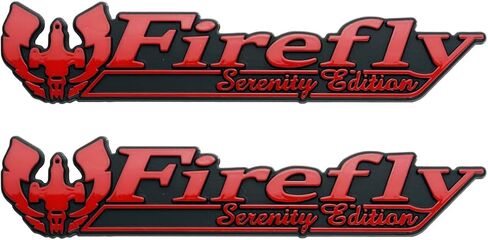 2Pc Firefly Serenity Edition Emblem 3D Badge Nameplate Decal Sticker Replacement for Universal Car Truck SUV (Silver Black) in Kuwait