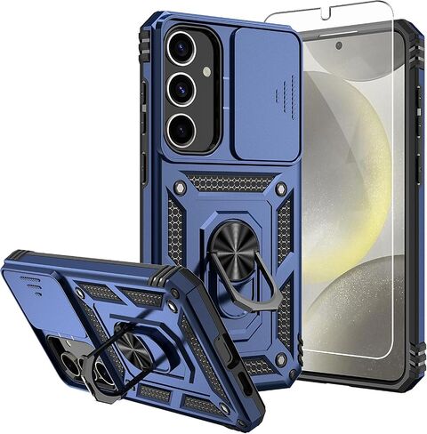 بالنسبة لحالة Samsung Galaxy S25 ، حالة Galaxy S24 ، مع حماة الشاشة وغطاء الكاميرا ، [الصف العسكري] بغطاء 16 قدمًا. in Kuwait